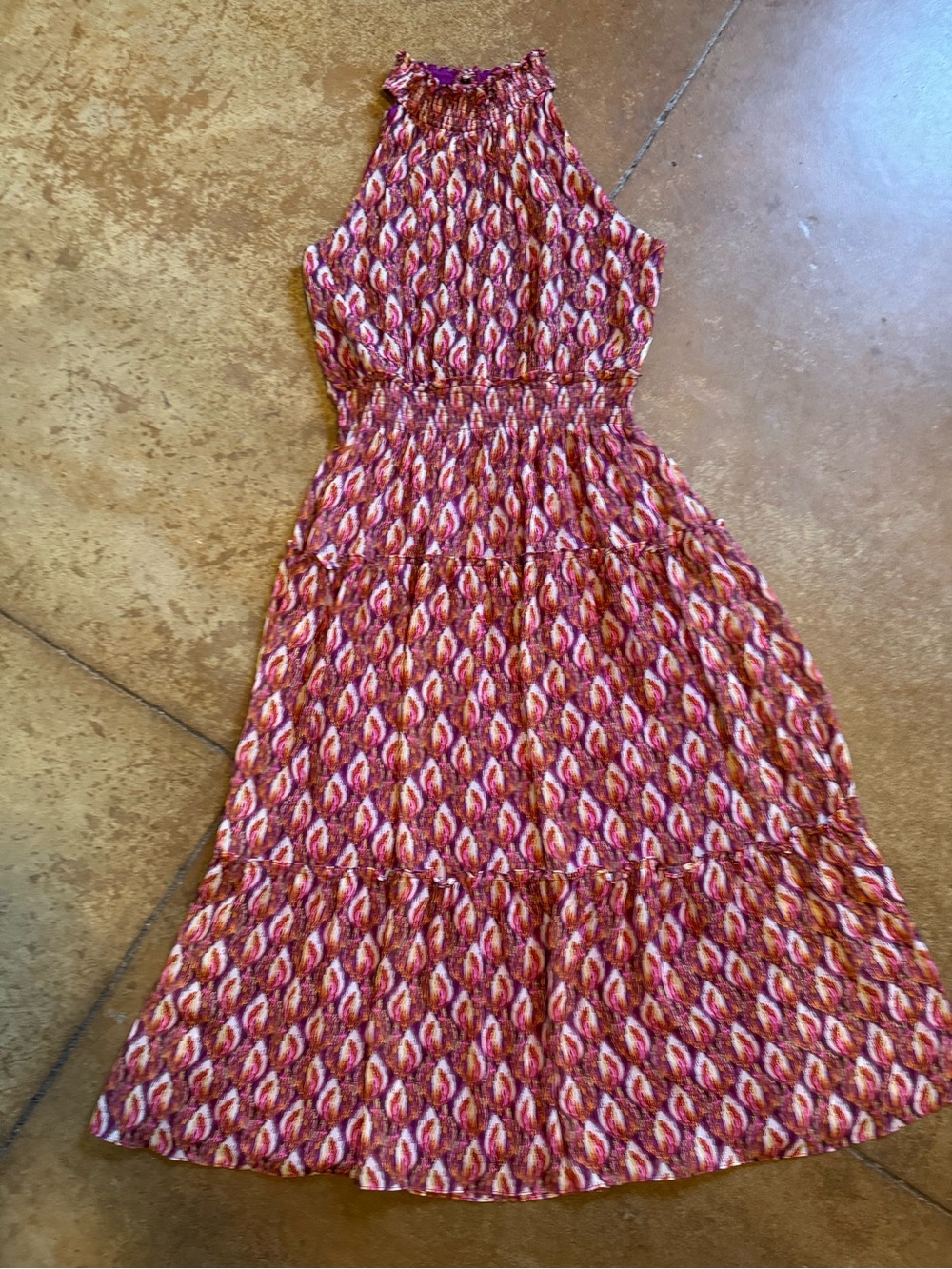 Taylor 
Women's Sleeveless Mock Neck abstract Print Maxi Dress Size 16